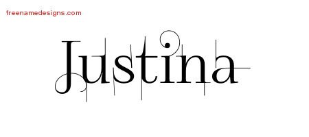 Decorated Name Tattoo Designs Justina Free