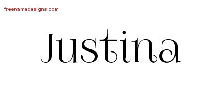 Vintage Name Tattoo Designs Justina Free Download