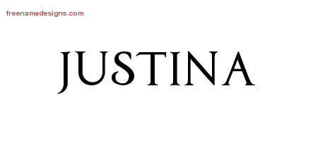 Regal Victorian Name Tattoo Designs Justina Graphic Download