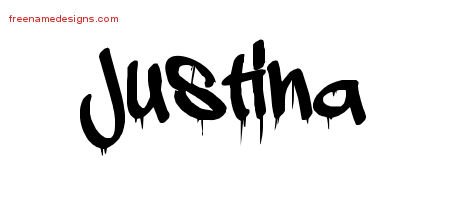 Graffiti Name Tattoo Designs Justina Free Lettering