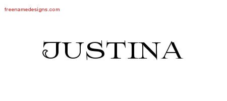 Flourishes Name Tattoo Designs Justina Printable