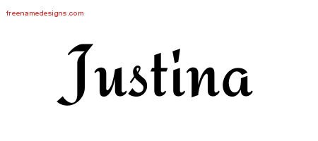 Calligraphic Stylish Name Tattoo Designs Justina Download Free