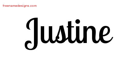 Handwritten Name Tattoo Designs Justine Free Download