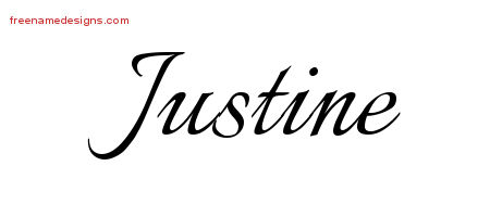 Calligraphic Name Tattoo Designs Justine Download Free