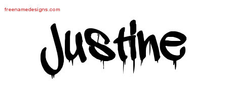 Graffiti Name Tattoo Designs Justine Free Lettering