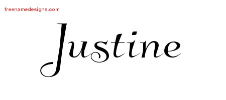 Elegant Name Tattoo Designs Justine Free Graphic