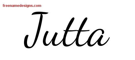 Lively Script Name Tattoo Designs Jutta Free Printout