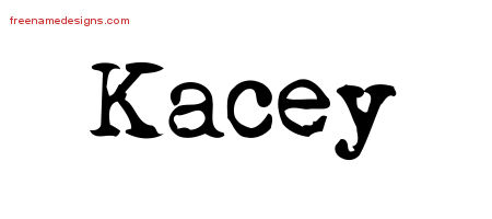 Vintage Writer Name Tattoo Designs Kacey Free Lettering