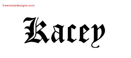Blackletter Name Tattoo Designs Kacey Graphic Download