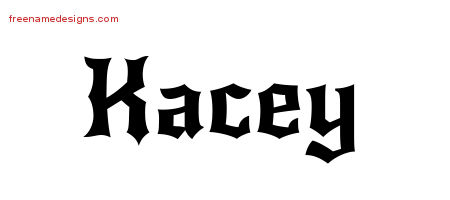 Gothic Name Tattoo Designs Kacey Free Graphic