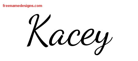 Lively Script Name Tattoo Designs Kacey Free Printout