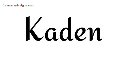 Calligraphic Stylish Name Tattoo Designs Kaden Free Graphic