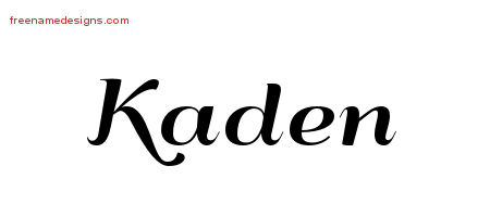 Art Deco Name Tattoo Designs Kaden Graphic Download