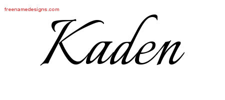 Calligraphic Name Tattoo Designs Kaden Free Graphic