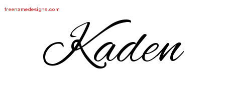 Cursive Name Tattoo Designs Kaden Free Graphic