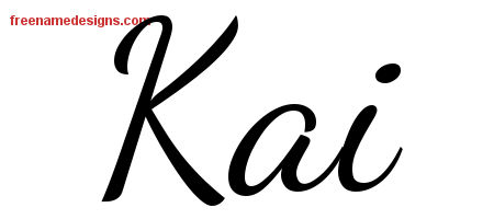 Lively Script Name Tattoo Designs Kai Free Printout