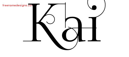 Decorated Name Tattoo Designs Kai Free Lettering