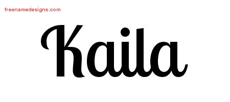Handwritten Name Tattoo Designs Kaila Free Download