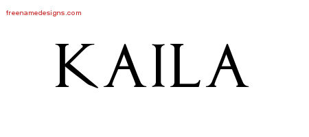 Regal Victorian Name Tattoo Designs Kaila Graphic Download
