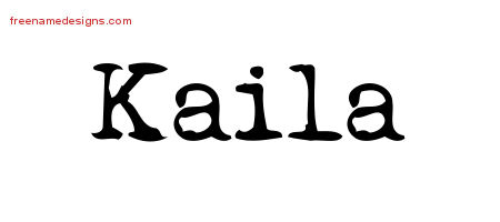 Vintage Writer Name Tattoo Designs Kaila Free Lettering