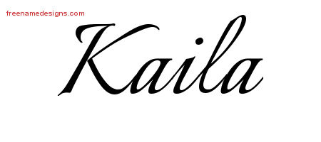 Calligraphic Name Tattoo Designs Kaila Download Free