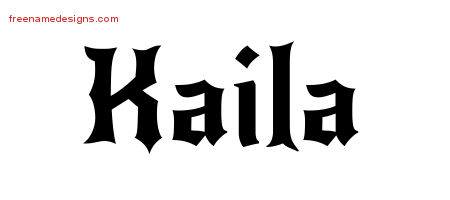 Gothic Name Tattoo Designs Kaila Free Graphic