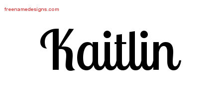 Handwritten Name Tattoo Designs Kaitlin Free Download