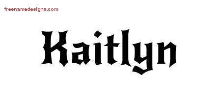 Gothic Name Tattoo Designs Kaitlyn Free Graphic
