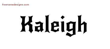 Gothic Name Tattoo Designs Kaleigh Free Graphic
