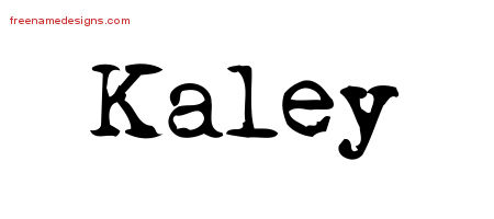Vintage Writer Name Tattoo Designs Kaley Free Lettering