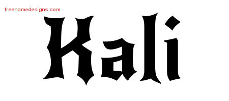 Gothic Name Tattoo Designs Kali Free Graphic