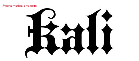 Old English Name Tattoo Designs Kali Free