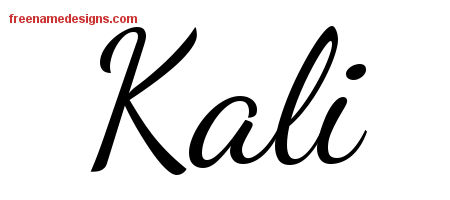 Lively Script Name Tattoo Designs Kali Free Printout