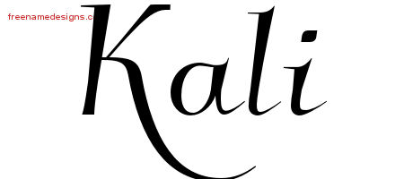 Elegant Name Tattoo Designs Kali Free Graphic