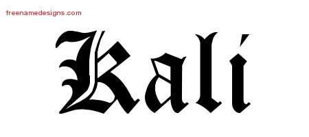 Blackletter Name Tattoo Designs Kali Graphic Download