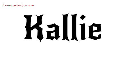 Gothic Name Tattoo Designs Kallie Free Graphic