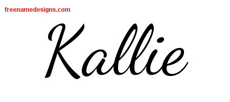 Lively Script Name Tattoo Designs Kallie Free Printout