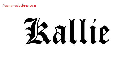 Blackletter Name Tattoo Designs Kallie Graphic Download