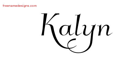 Elegant Name Tattoo Designs Kalyn Free Graphic