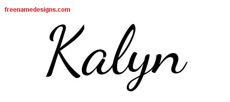 Lively Script Name Tattoo Designs Kalyn Free Printout