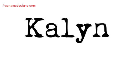 Vintage Writer Name Tattoo Designs Kalyn Free Lettering