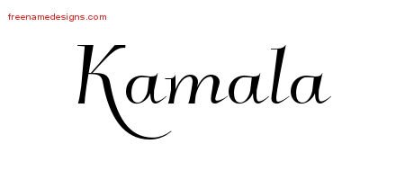 Elegant Name Tattoo Designs Kamala Free Graphic