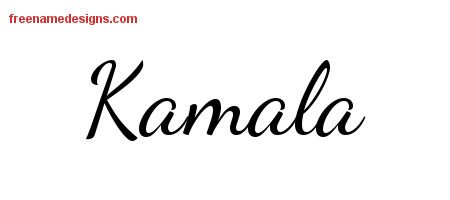 Lively Script Name Tattoo Designs Kamala Free Printout