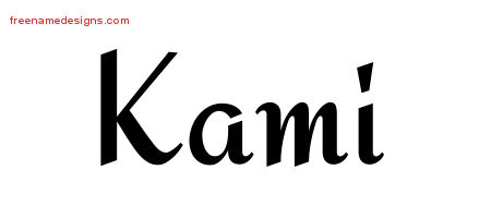 Calligraphic Stylish Name Tattoo Designs Kami Download Free
