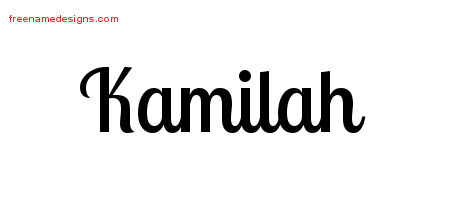 Handwritten Name Tattoo Designs Kamilah Free Download