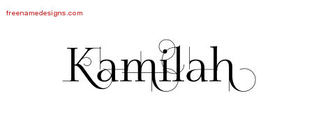 Decorated Name Tattoo Designs Kamilah Free