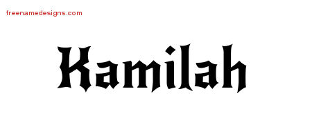 Gothic Name Tattoo Designs Kamilah Free Graphic