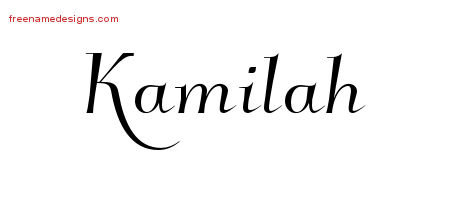 Elegant Name Tattoo Designs Kamilah Free Graphic