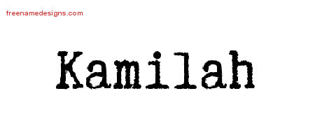 Typewriter Name Tattoo Designs Kamilah Free Download