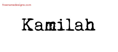 Vintage Writer Name Tattoo Designs Kamilah Free Lettering